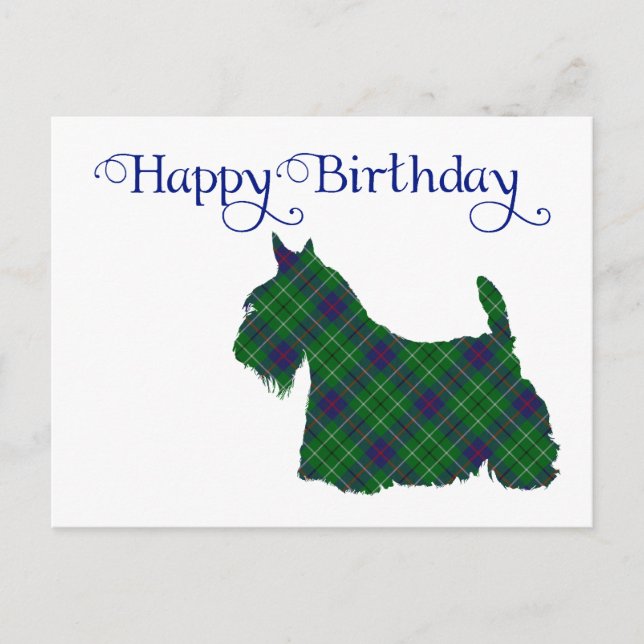 Scottish Terrier Tartan Silhouette Postcard (Front)