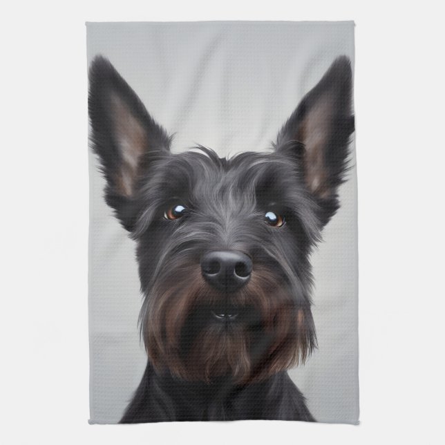 Scottish Terrier Tea Towel (Vertical)