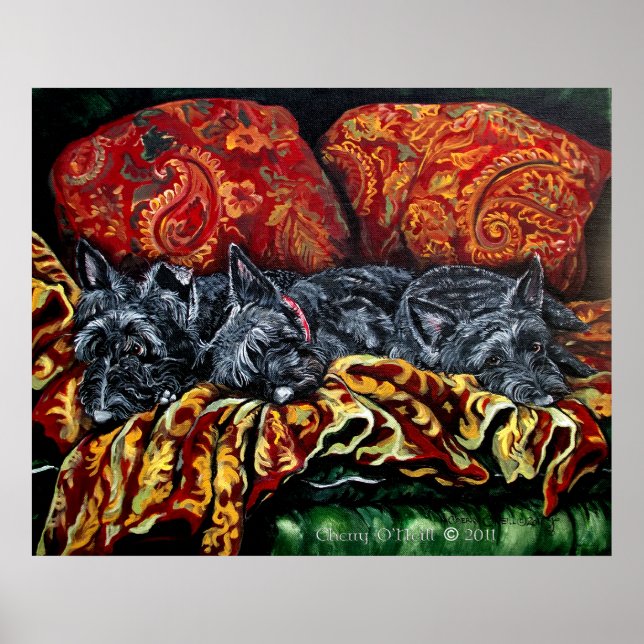 Scottish Terrier Trio Poster (Front)