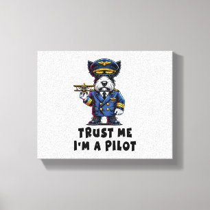 Scottish Terrier Trust Me I Am A Pilot Canvas Print
