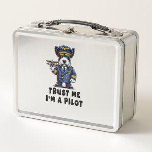 Scottish Terrier Trust Me I Am A Pilot Metal Lunch Box