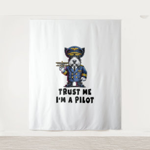 Scottish Terrier Trust Me I Am A Pilot Tapestry