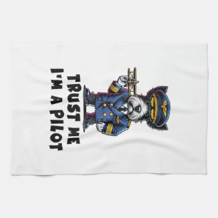 Scottish Terrier Trust Me I Am A Pilot Tea Towel