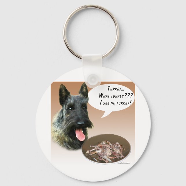 Scottish Terrier Turkey Key Ring (Front)