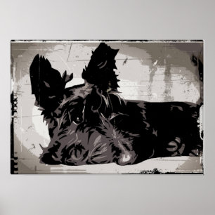 Scottish Terrier urban design Poster