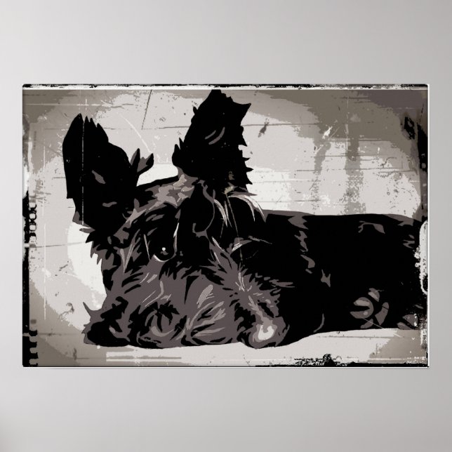 Scottish Terrier urban design Poster (Front)