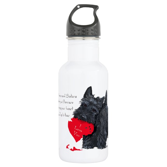 Scottish Terrier Valentine 532 Ml Water Bottle (Front)
