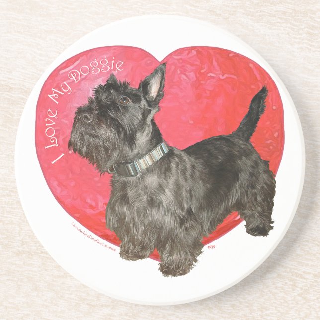 Scottish Terrier Valentine Coaster (Front)