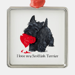Scottish Terrier Valentine Metal Tree Decoration