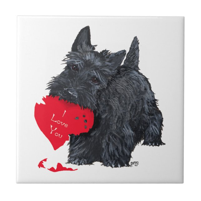 Scottish Terrier Valentine Tile (Front)