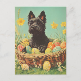 Scottish Terrier Vintage Easter Postcard