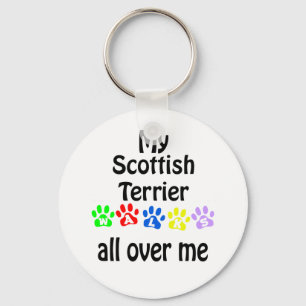 Scottish Terrier Walks Design Key Ring