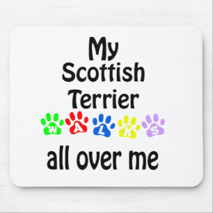 Scottish Terrier Walks Design Mouse Mat