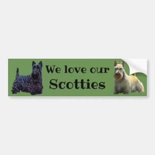 Scottish Terrier, We love our, wheaten/black Bumper Sticker