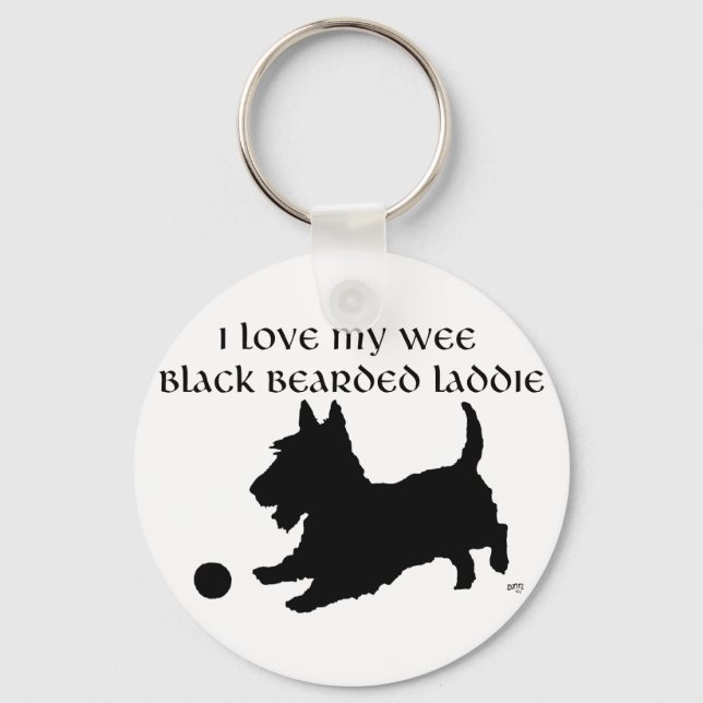 Scottish Terrier - Wee Black Bearded Laddie Key Ring (Front)