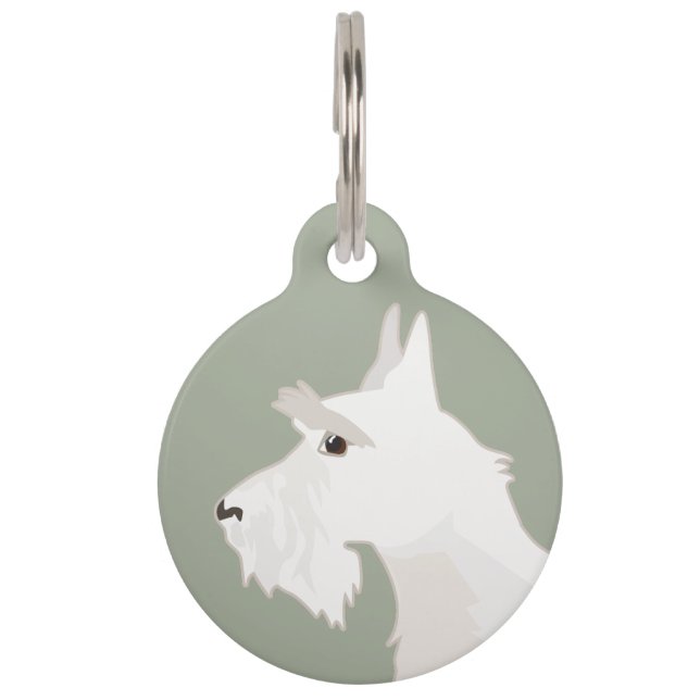 Scottish Terrier Wheaten Basic Breed Sihouette Pet Tag (Front)