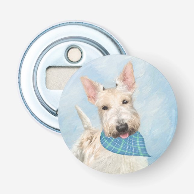 Scottish Terrier Wheaten Dog Painting Original Art Bottle Opener (Front)