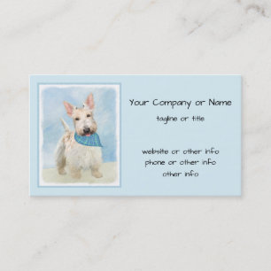 Scottish Terrier Wheaten Dog Painting Original Art Business Card