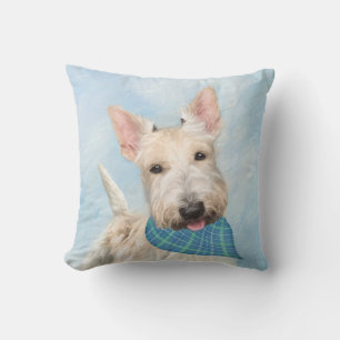 Scottish Terrier Wheaten Dog Painting Original Art Cushion