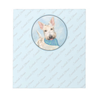 Scottish Terrier Wheaten Dog Painting Original Art Notepad