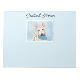 Scottish Terrier Wheaten Dog Painting Original Art Notepad