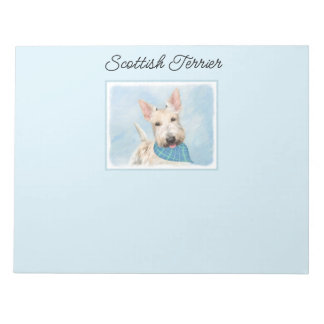 Scottish Terrier Wheaten Dog Painting Original Art Notepad