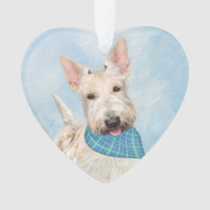 Scottish Terrier Wheaten Dog Painting Original Art Ornament