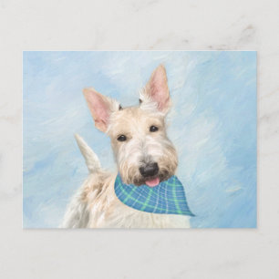 Scottish Terrier Wheaten Dog Painting Original Art Postcard