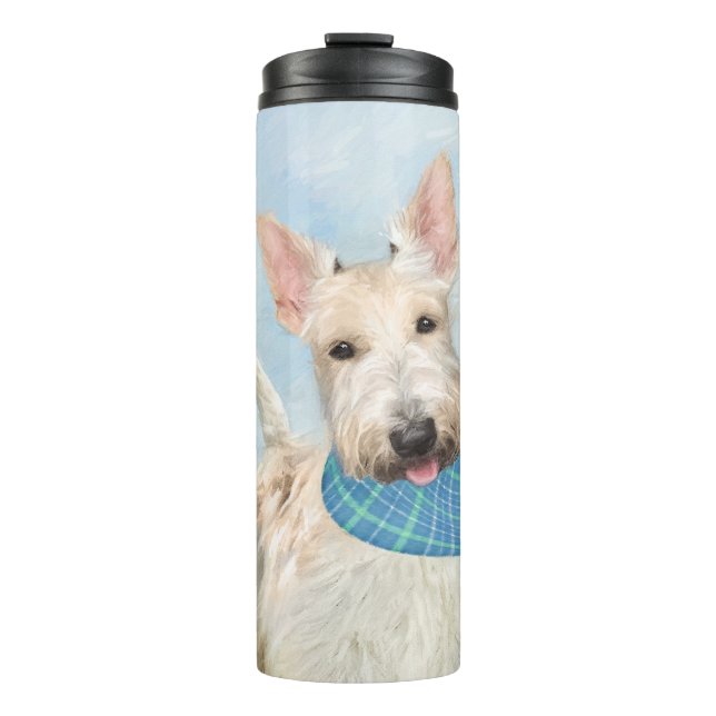 Scottish Terrier Wheaten Dog Painting Original Art Thermal Tumbler (Front)