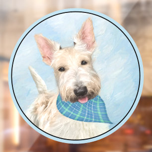 Scottish Terrier Wheaten Dog Painting Original Art Window Cling