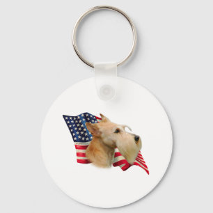 Scottish Terrier (wheaten) Flag Key Ring