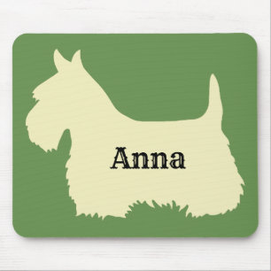 Scottish Terrier wheaten silhouette, Island green Mouse Mat