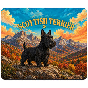 Scottish Terrier, White Mountains Vintage Dog Art Mouse Mat