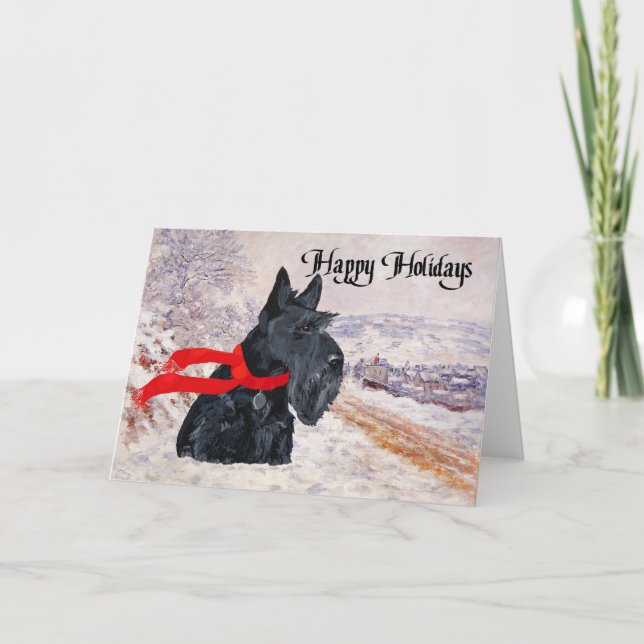 Scottish Terrier Winter Holiday (Front)