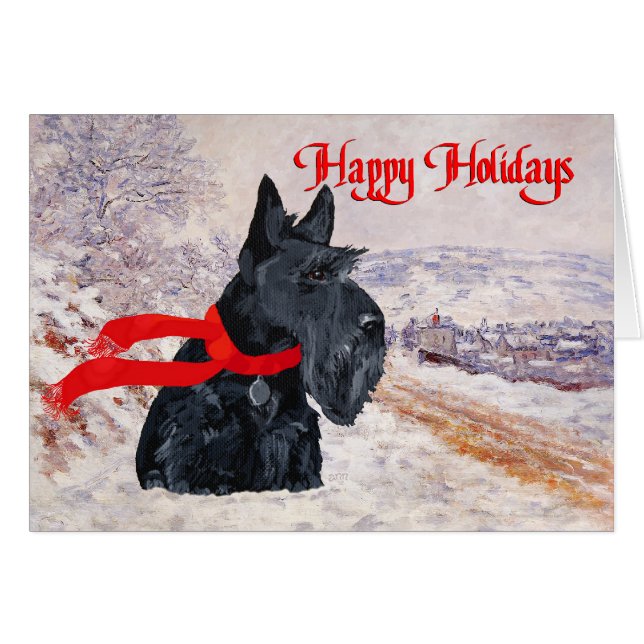 Scottish Terrier Winter Holiday (Front Horizontal)