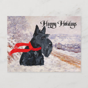 Scottish Terrier Winter Holiday Postcard