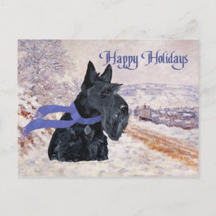 Scottish Terrier Winter Holiday Postcard