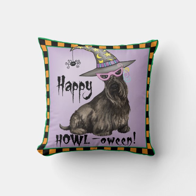 Scottish Terrier Witch Cushion (Front)