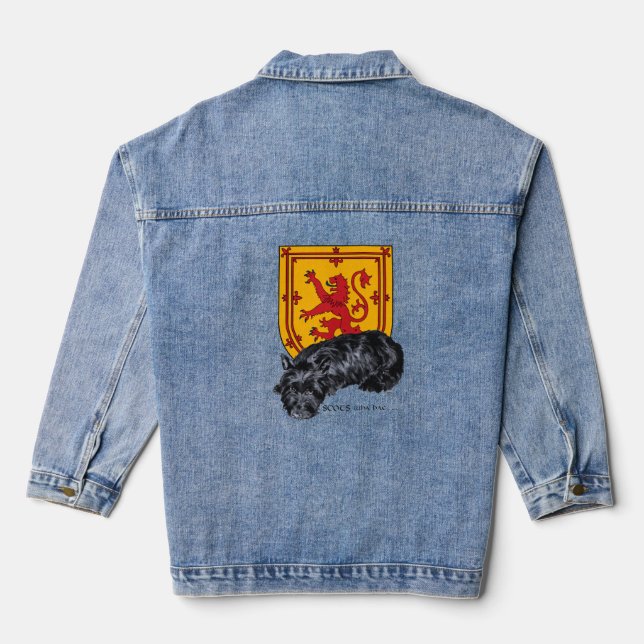 Scottish Terrier with Lion Rampant Denim Jacket (Back)