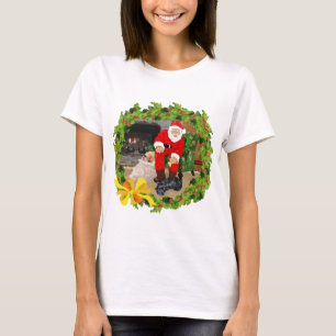 Scottish Terrier with Santa Claus T-Shirt