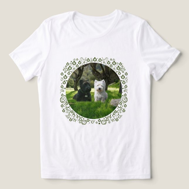 Scottish Terrier with Westie Tri-Blend Shirt (Design Front)