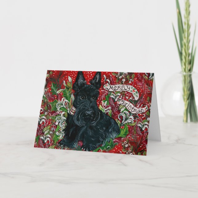 Scottish Terrier Xmas Holiday Card (Front)