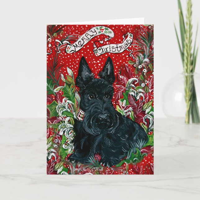 Scottish Terrier Xmas Holiday Card (Front)