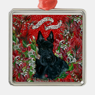 Scottish Terrier Xmas Metal Tree Decoration