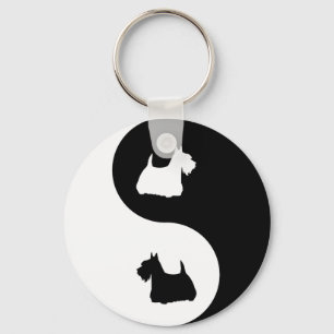 Scottish Terrier Yin Yang Key Ring
