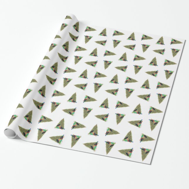 Scottish Terriers at Christmastime Wrapping Paper (Unrolled)