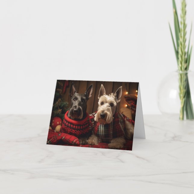 Scottish Terriers Christmas Card (Front)