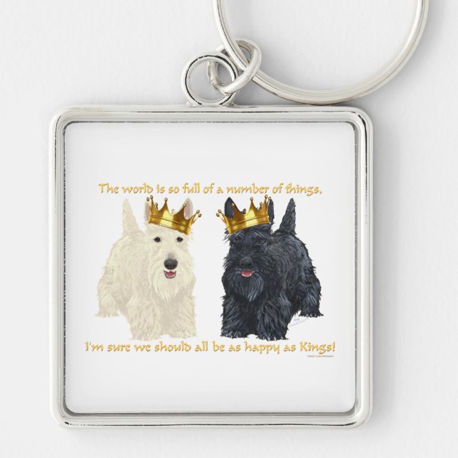 Scottish Terriers Happy Thoughts Key Ring (Front)