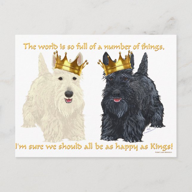 Scottish Terriers Happy Thoughts Postcard (Front)
