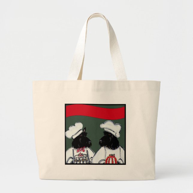 Scottish Terriers Large Tote Bag (Front)